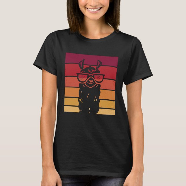 Llama Cool Funny Animals T-Shirt (Front)
