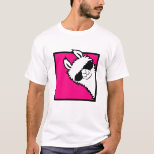 Llama Cool Peeking Sunglasses Furry Alpaca Fun T-Shirt