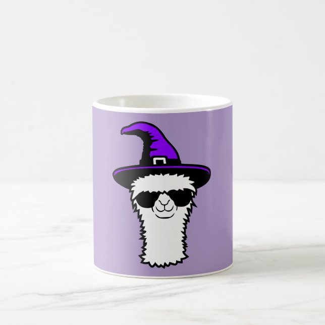 Llama Cool Witch Hat Sunglasses Furry Alpaca Fun Coffee Mug (Center)