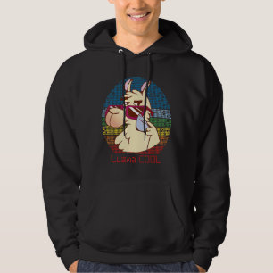 Llama Cool with Sunglasses Alpaca Retro for Animal Hoodie