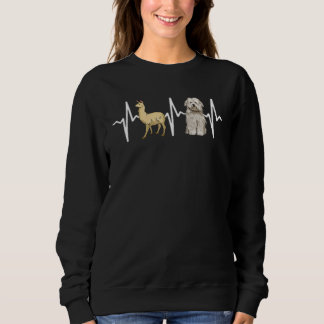 Llama Coton De Tulear Heartbeat Dog Sweatshirt