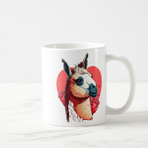 Llama Cute Alpaca Valentines Day Animal  Coffee Mug