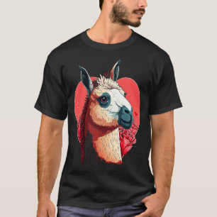 Llama Cute Alpaca Valentines Day Animal T-Shirt