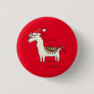 Llama Cute Funny Christmas Holiday 3 Cm Round Badge