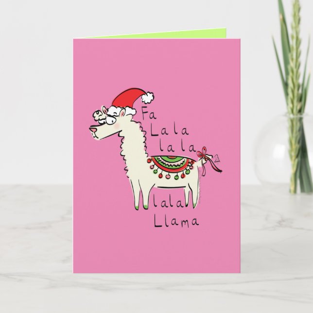 Llama Cute Funny Christmas Holiday Card (Front)