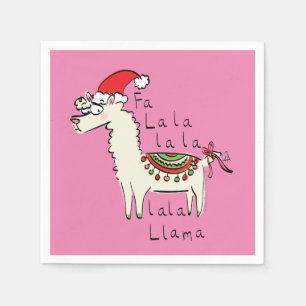 Llama Cute Funny Christmas Holiday Napkin