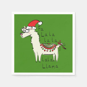 Llama Cute Funny Christmas Holiday Napkin