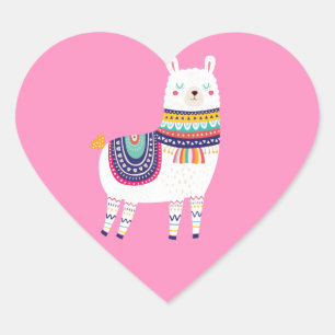 Llama Cute Heart Sticker