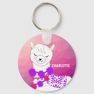 Llama Cute Personalised Key Ring