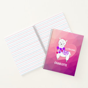 Llama Cute Personalised Notebook