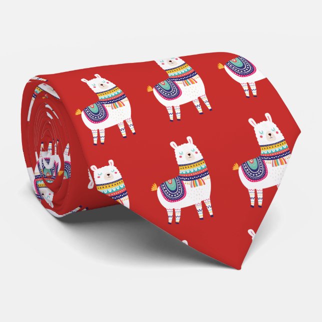 Llama Cute Tie (Rolled)