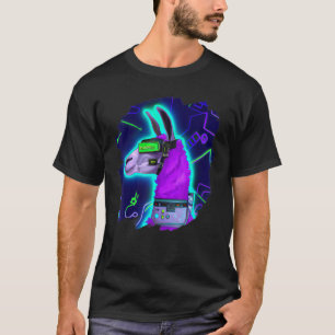 Llama Cyborg Robot Llama Cool Artistic Retro Alpac T-Shirt