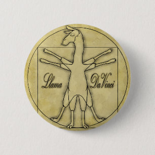 Llama Da Vinci 6 Cm Round Badge