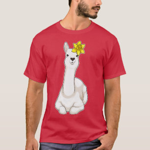 Llama Daffodil Flower T-Shirt