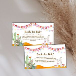 Llama Desert Cactus Fiesta Books For Baby Shower Enclosure Card