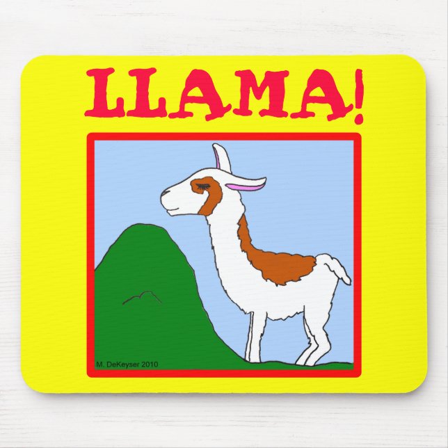 Llama! Design Mouse Mat (Front)