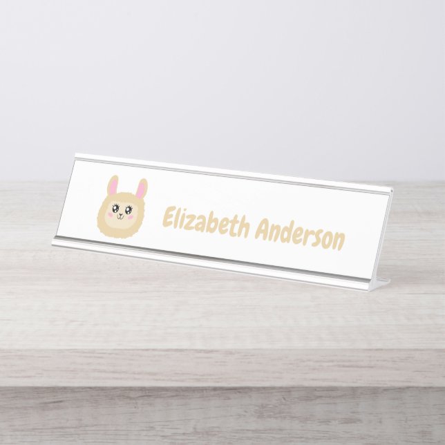 Llama Desk Name Plate (Front)