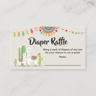 Llama Diaper Raffle Card Fiesta Cactus Baby shower