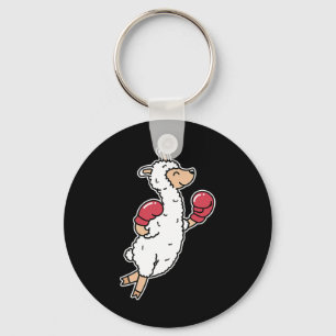 Llama Does Boxing Key Ring