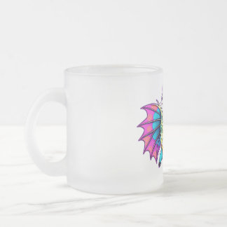 llama dragon , cute whimsical  frosted glass coffee mug