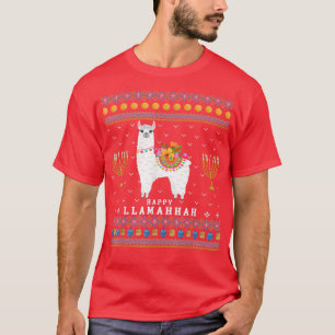 Llama Dreidel Ugly Chanukah SweaterHappy Llamakah  T-Shirt