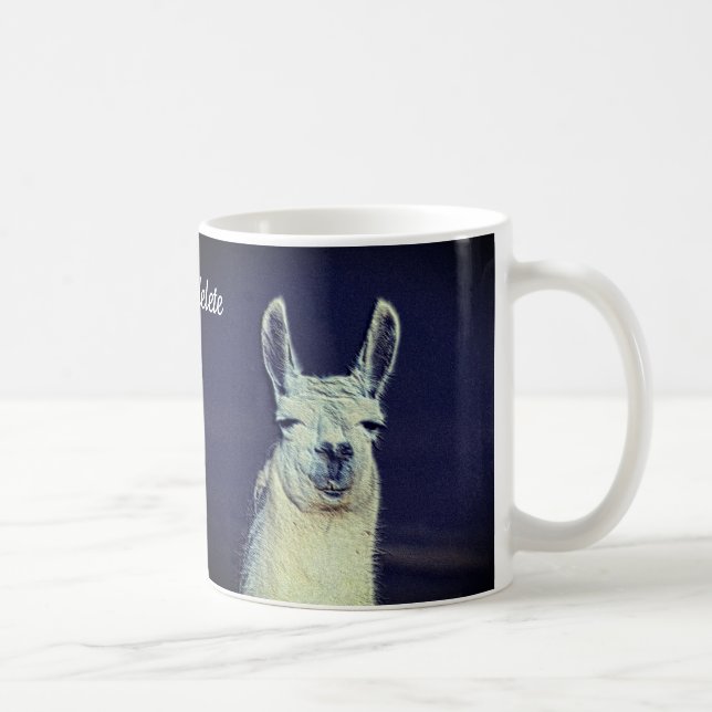 Llama Face Digital Art Pencil Personalised Coffee Mug (Right)