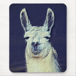 Llama Face Digital Pencil Art Mouse Mat
