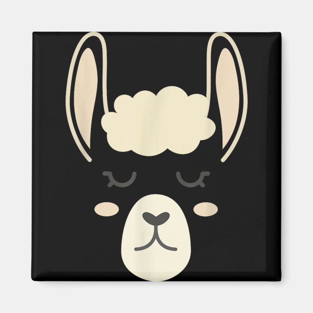 Llama Face Funny Halloween Costume Alpacas  Magnet (Front)