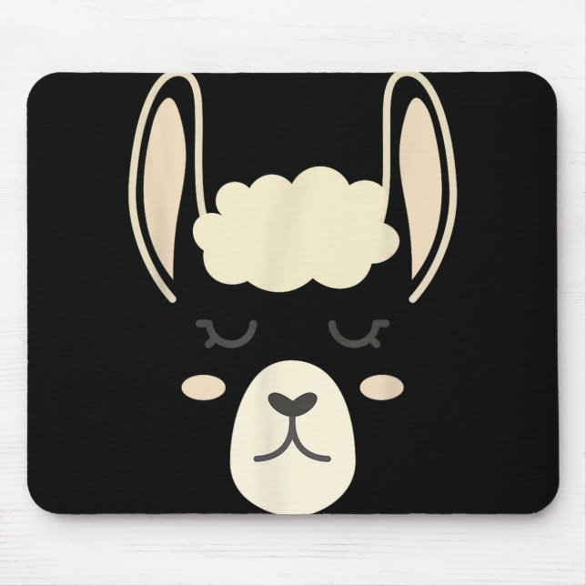 Llama Face Funny Halloween Costume Alpacas  Mouse Mat (Front)
