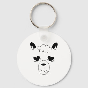Llama Face Halloween Costume Funny St. Valentine’s Key Ring