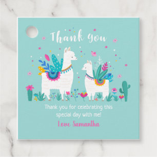 Llama Fiesta Square Favour Tag
