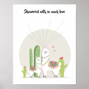 Llama Fingerprint Guestbook Fiesta Baby Shower