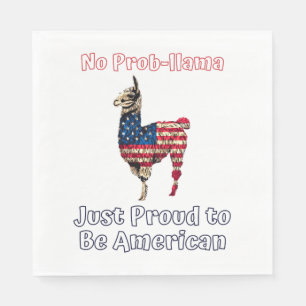 Llama Flag America Napkin