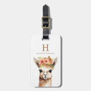 Llama Flowers Luggage Tags
