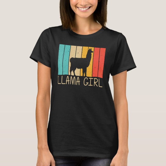 Llama For Girls Kids Alpaca Farming Zookeeper Peru T-Shirt (Front)