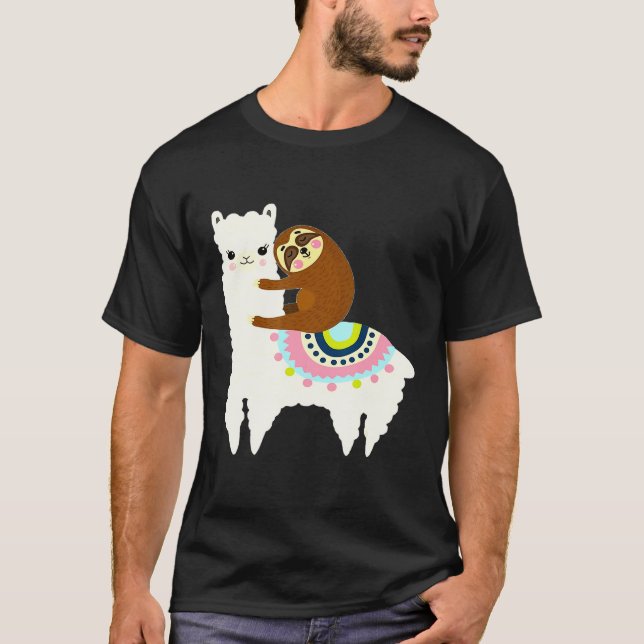 Llama Friends Dad Mum Boy Girl Kid Party  Funny T-Shirt (Front)