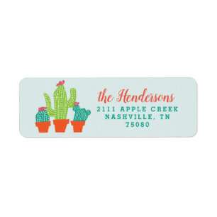 Llama Fun Birthday Party Cactus Return Address