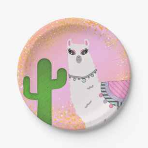Llama Fun Birthday Party Paper Plate