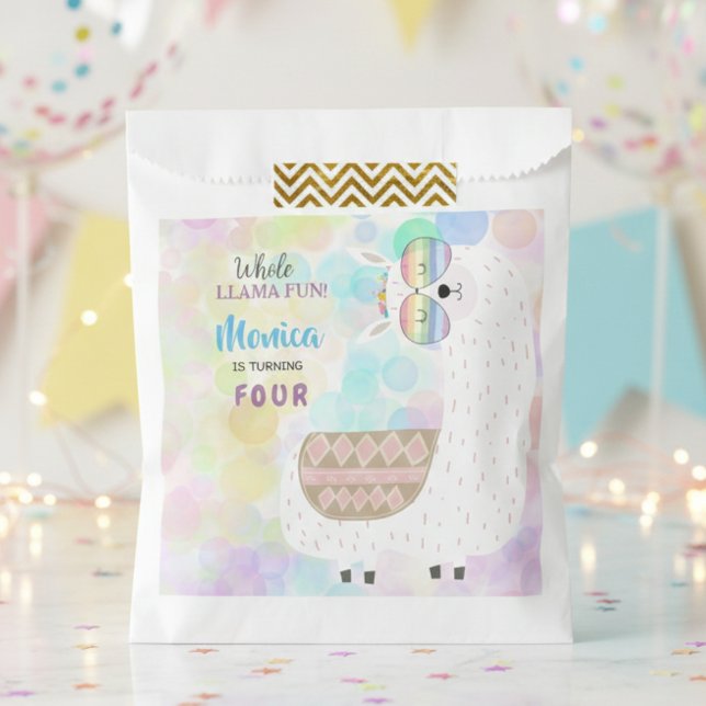 LLama fun, colorful kids birthday Favour Bags (Creator Uploaded)
