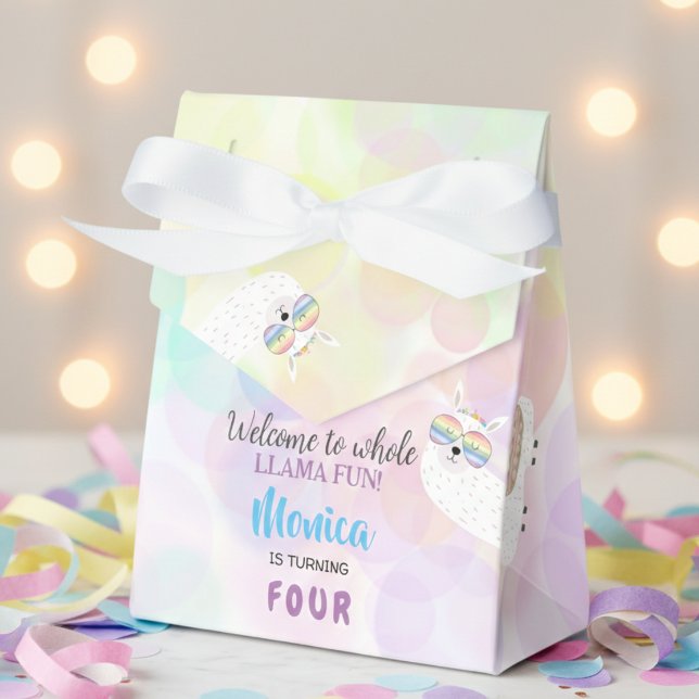 LLama fun, colorful kids birthday Favour Box (Creator Uploaded)