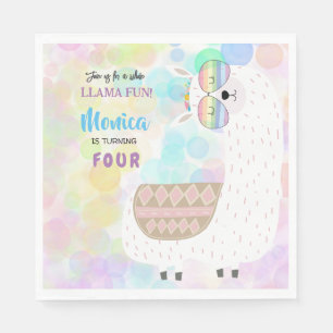 LLama fun, colorful kids birthday Napkin