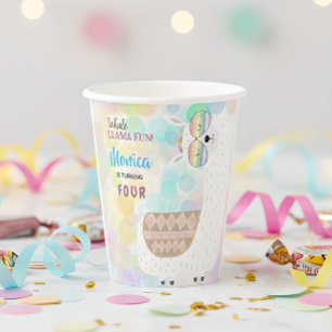 LLama fun, colorful kids birthday Paper Cups