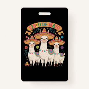 Llama Funny Cinco De Mayo Fiesta Party ID Badge
