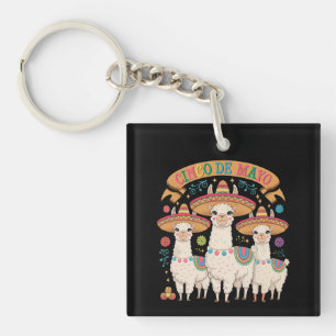 Llama Funny Cinco De Mayo Fiesta Party Key Ring