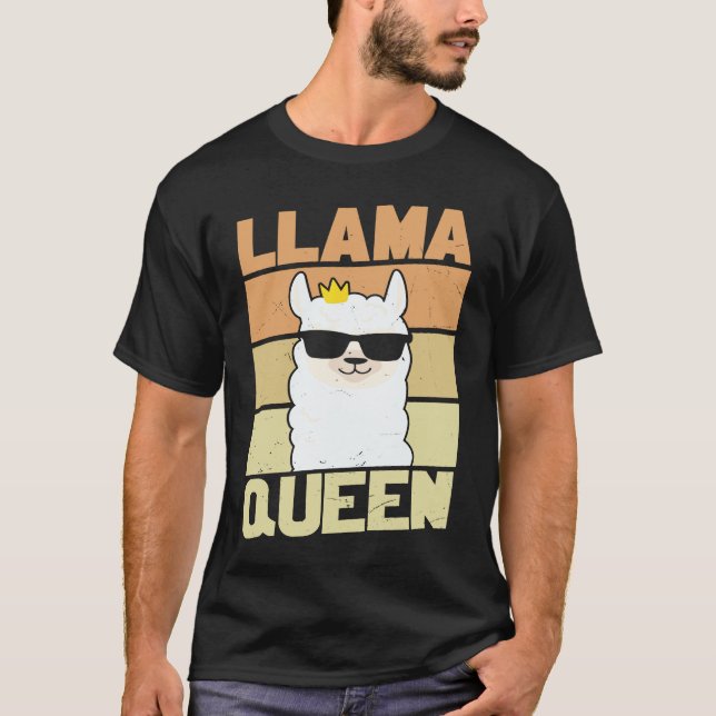 Llama  Funny Cute Retro Style Alpaca Graphic Plus  T-Shirt (Front)