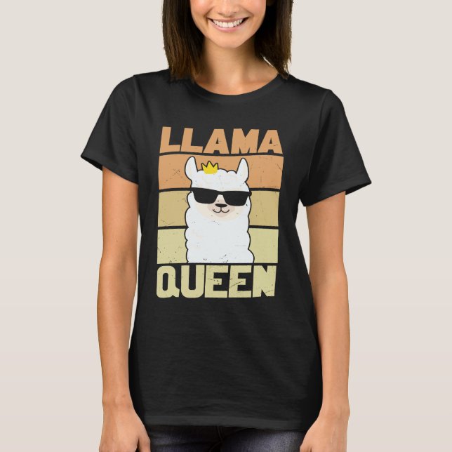 Llama  Funny Cute Retro Style Alpaca Graphic Plus  T-Shirt (Front)