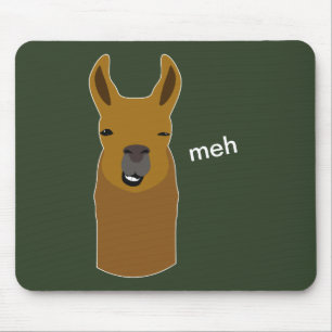 Llama Funny Face Mouse Mat