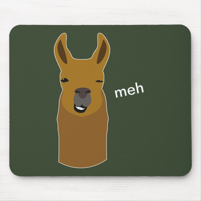 Llama Funny Face Mouse Mat (Front)