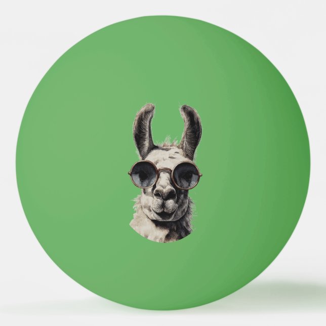 Llama Funny Face Ping Pong Ball (Front)