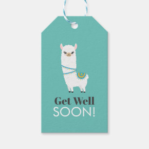 Llama Get Well Soon Gift Tags